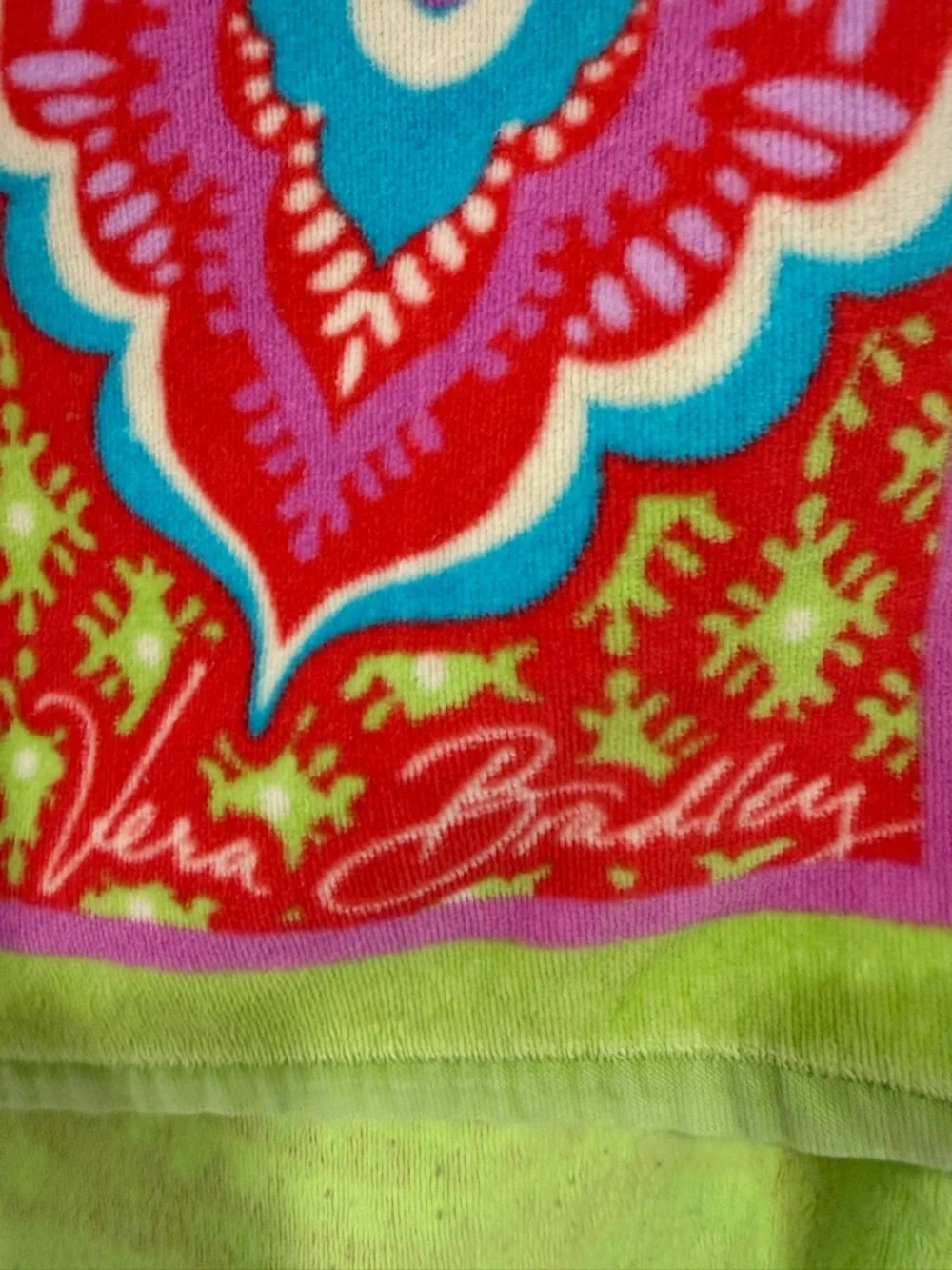Vera Bradley Beach Towel in Paisley In Paradise Pink Lime Green OS